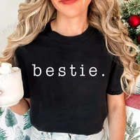 Retro Besties Best Friends T-Shirt,Besties Matching Shirt, BFF Matching T-Shirts,short Sleeve Women T-Shirts,summer Fashion Tops