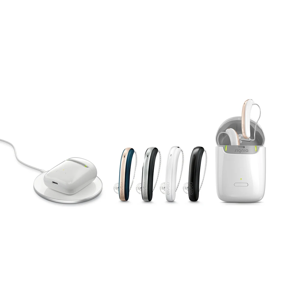 Signia Styletto AX Brilliant hearing never looked so good Styletto AX rechargeable hearing aids look as amazing as they sound 2