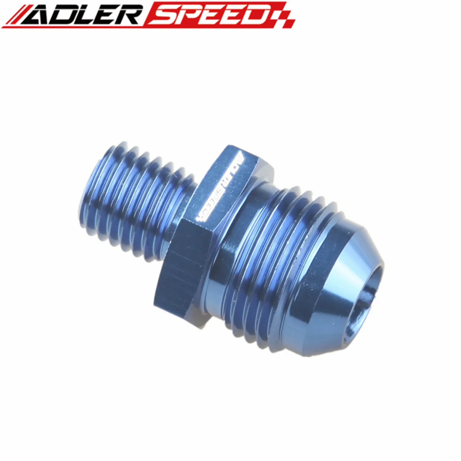 ADLERSPEED 범용 AN4 AN6 AN8 AN10 AN12 AN16 M12/M14/M16 x1.5 미터법 스트레이트 피팅 어댑터 파란색