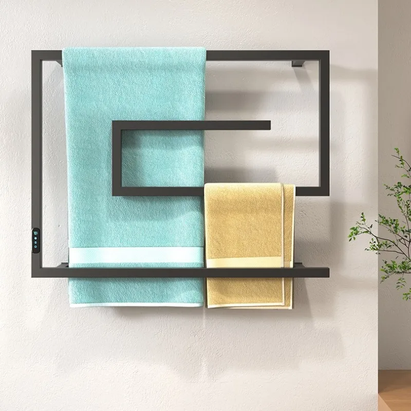 ราวแขวนผ้าเช็ดตัวไฟฟ้าในห้องน้ำ สแตนเลส ควบคุมอุณหภูมิคงที่ พร้อมฟังก์ชั่นทำความร้อนและจัดเก็บ อุปกรณ์เสริมในห้องน้ำ 1