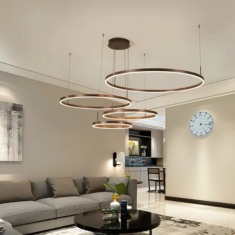 Modern LED Ring Chandelier Home Lighting Living Room Dining Room Ceiling Hanging Chandelier Lustre Indoor Lighting Decoration led chandelier ceiling chandelier
