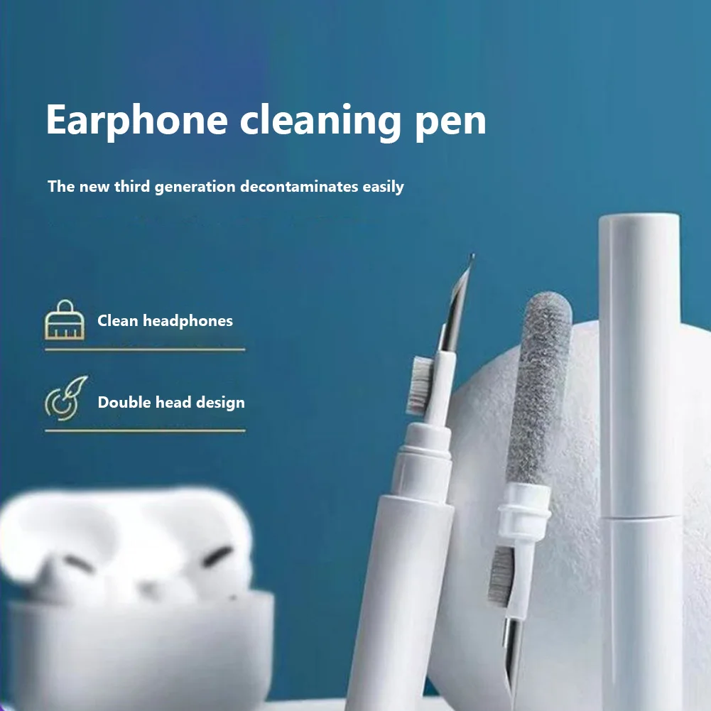 earphone cleaner kit 3-in-1 earphone cleaner kit earbuds cleaning kit multi-function cleaning pen soft brush flocking sponge for headphones