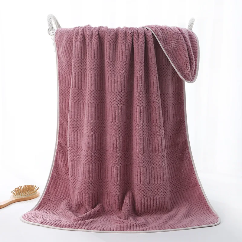 1pc Striped Coral Velvet Hand Towel Soft Quick-Drying Absorbent Towel for Bathroom Beach towels & mats Practical Beach Essentials