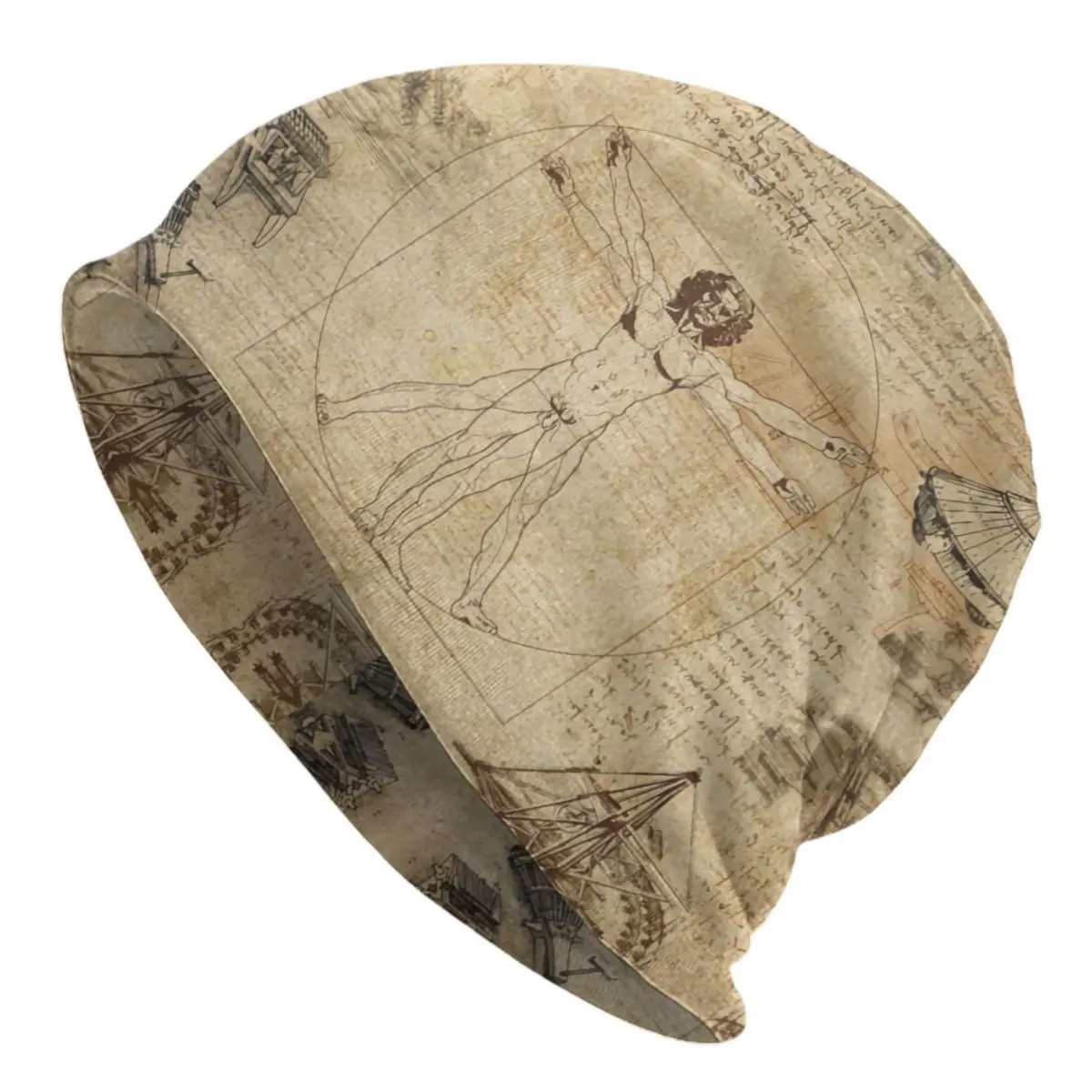 

Vitruvian Man Skullies Beanies Caps For Men Women Unisex Streetwear Winter Warm Knitted Hat Adult Leonardo Da Vinci Bonnet Hats
