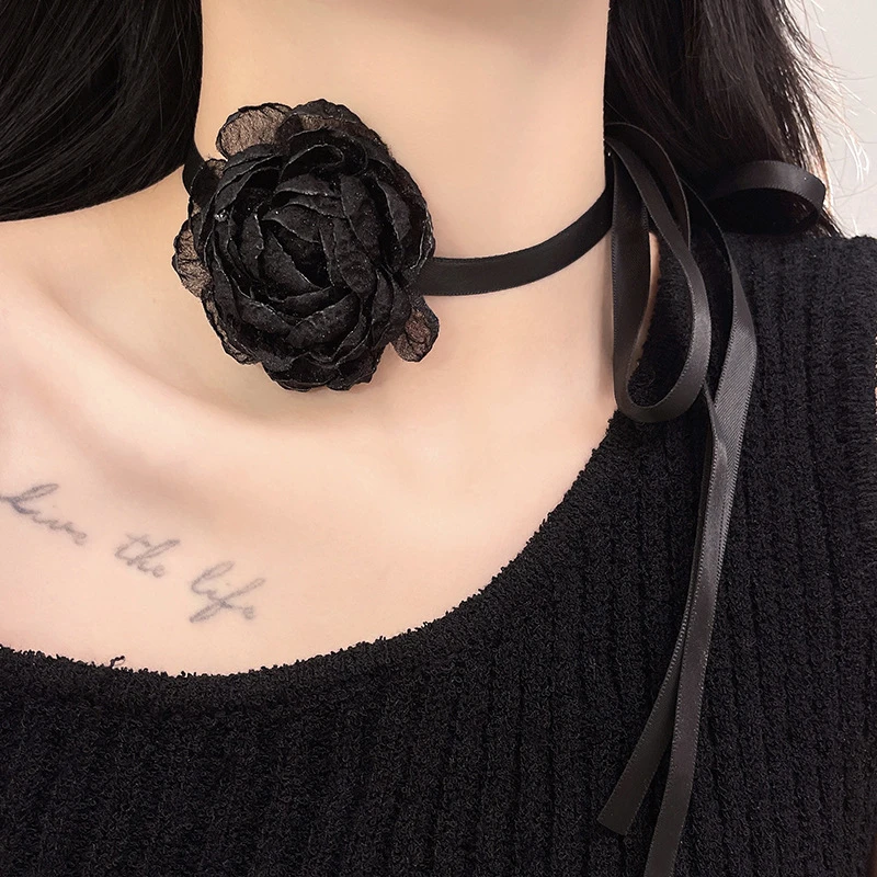 Collana Girocollo In Pizzo Nero Wendalern - Floreale Bohémien Retrò Con Ciondolo In Pizzo Vintage Per Donne E Ragazze