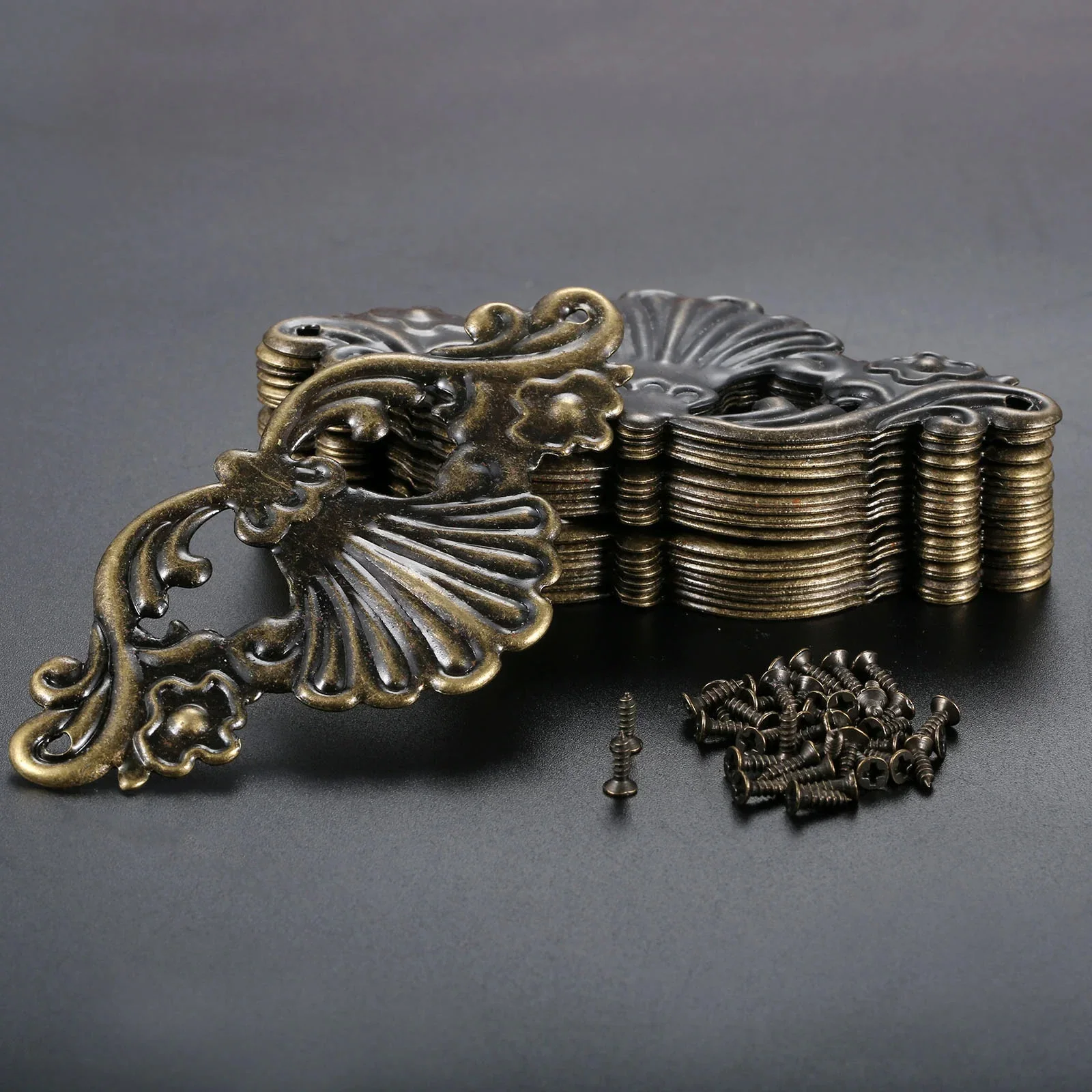 Antique Bronze Jewelry Wooden Box Decorative Protector Brackets Album Embellishment Scrapbook Corner Protection Guard Cover 8Pcs Stainless Steel Angle Bracket Furniture Hardware Angle Bracket Angled Furniture Hardware Angle Connector Furniture Corner Protector Decorative Corner Cover Metal Decorative Protectors
