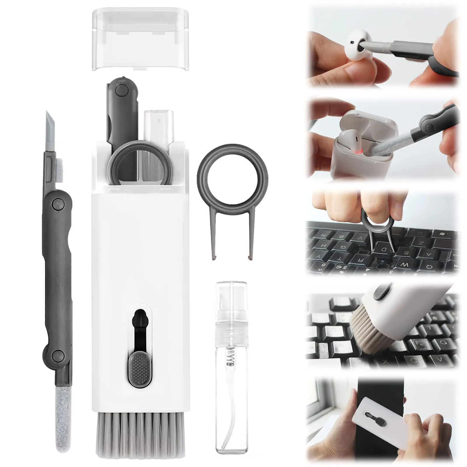 7in1 Computer Keyboard Cleaner Brush Kit Keycap Puller Bluetooth