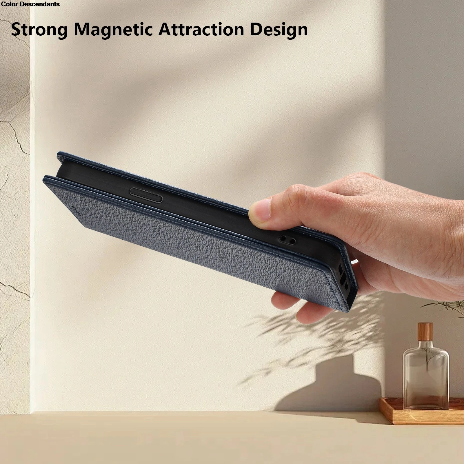 Luxury Leather Magnetic Wallet Case with Card Slots and Shockproof Protection
