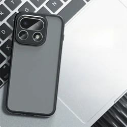 Luxury Frosted Matte Acrylic Shockproof Case - Transparent Hard Cover with Enhanced Protection Bumper for realme 16proplus (Black)