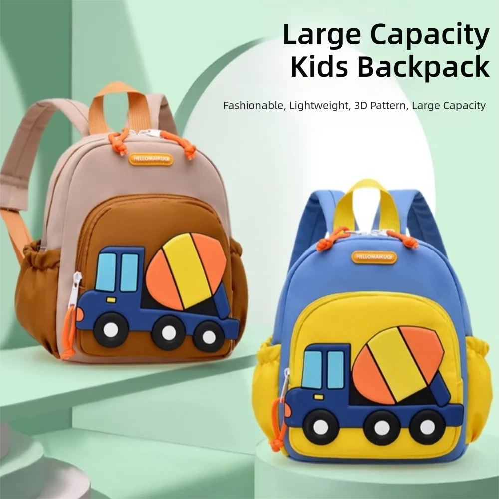 Zaino per Bambini a Forma di Auto Cartoon, Leggero e Versatile, Borsa a Tracolla Traspirante di Grande Capacità per la Scuola - immagine 3