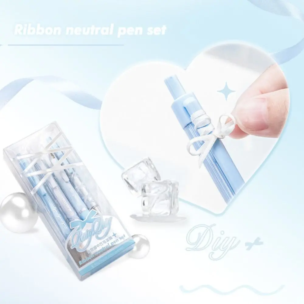 4Pcs/set 0.38mm/0.5mm Gel Pens Set Ballpoint Black Ink Press Gel Pen for Writing Student Supplies Stationery