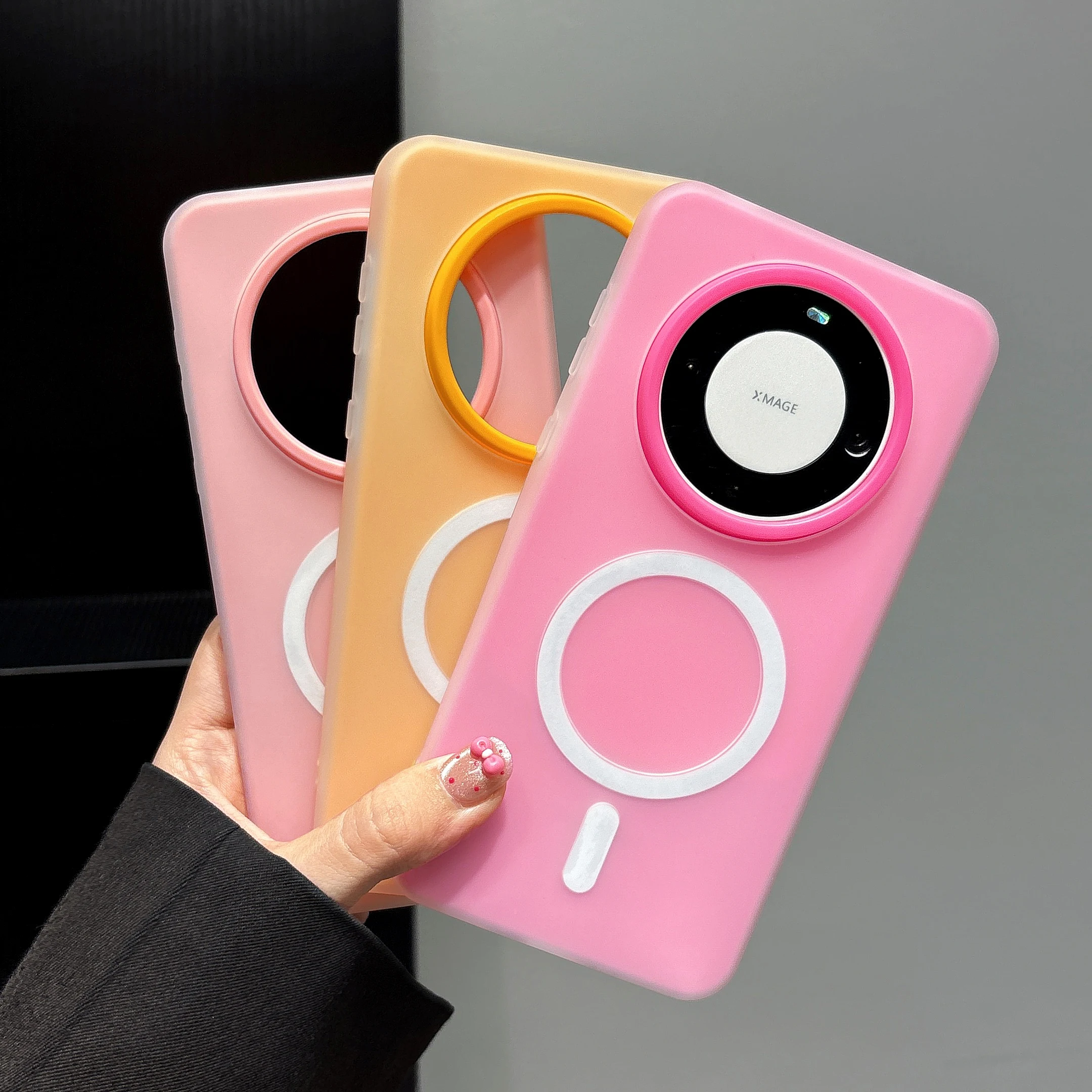 Magnetic Skin-Feel Wireless Charging Armor Case - Colorful Finish