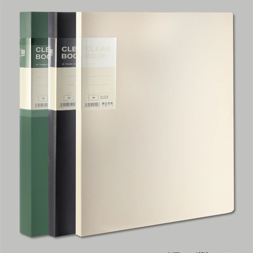 Transparent Insert Paper Document Organizer - Multi-Capacity Display Book for Office & School Supplies