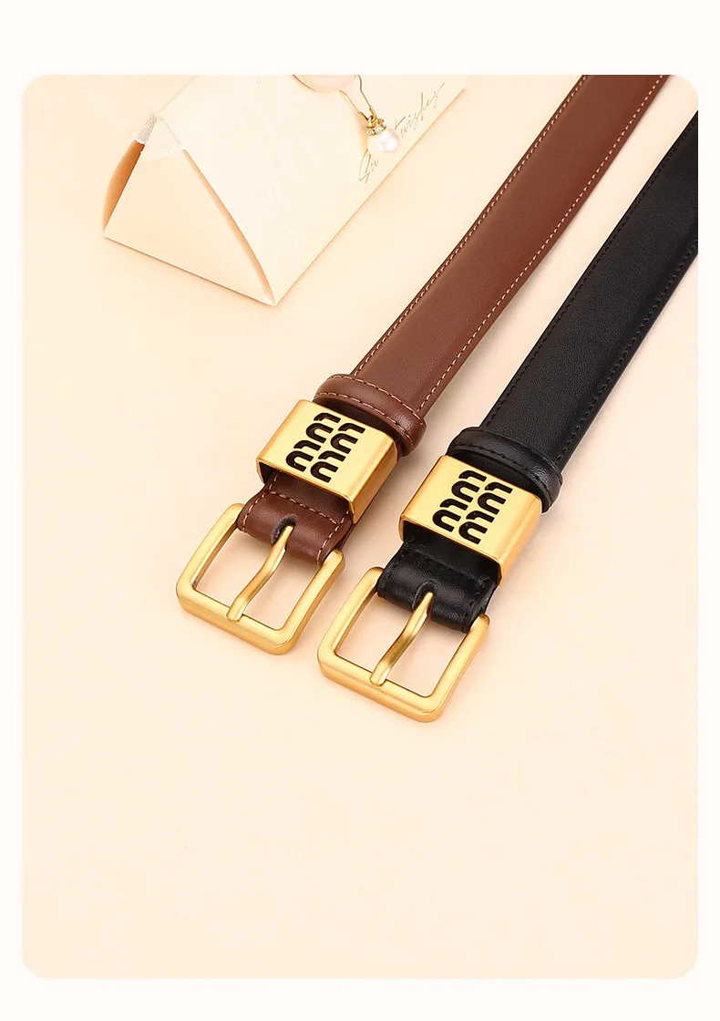 Genuine leather belt for women