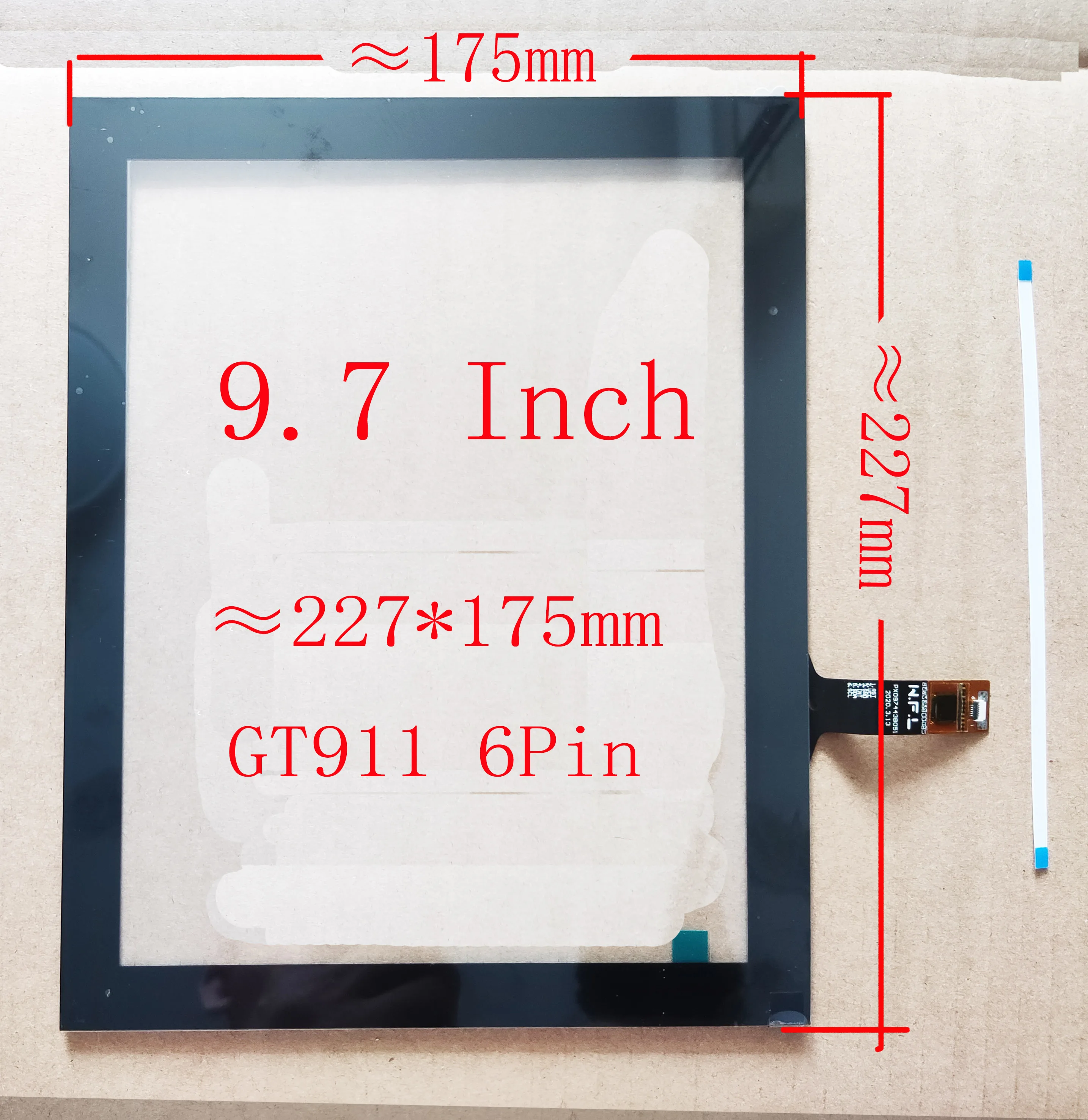 

9.7 Inch Tesla Touch Screen Digitizer Sensor Glass Panel For Radio GT911 6Pin 226*174mm 227*157mm CTP-1219-R2 WFL-PX0974438051