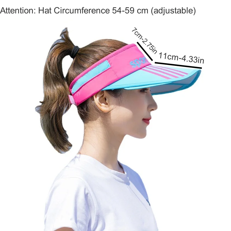 Adjustable Outdoor Sports Sunshade Hat For Women's Color Blocking UV Sun Hat For Travle Beach Cycling 6