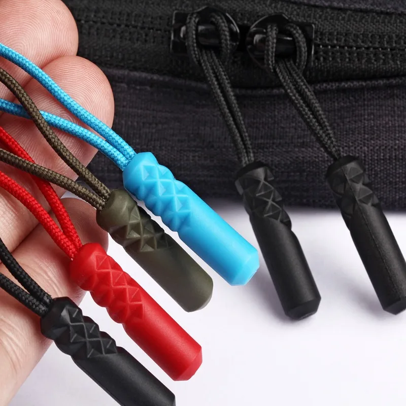 10개입 PVC 지퍼 풀러 헤드 등산용 풀 테일 로프 백팩 의류 DIY 가방 지퍼 풀러