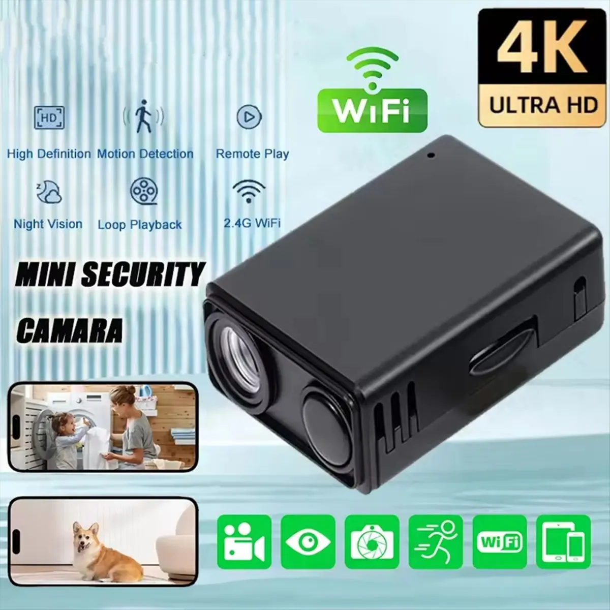 N05R HD Wifi 카메라 모니터 충전식 IP 원격 모니터링 보안 캠코더 IR 야간 투시경 바디 캠 Protable 소형 캠