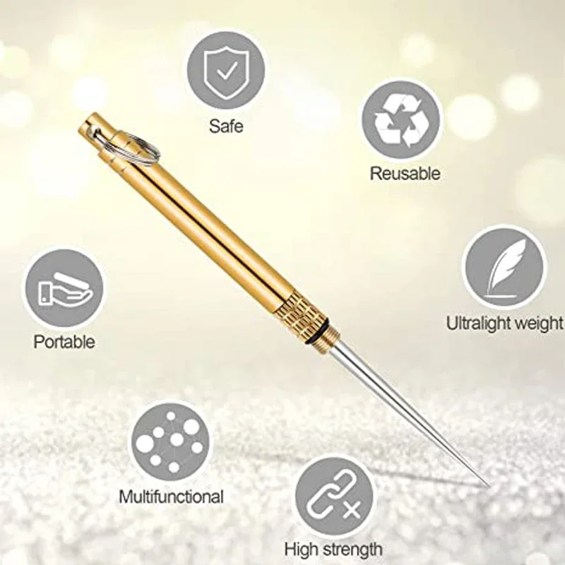 2PCS Portable Titanium Toothpicks Pocket Toothpicks Keychain Brass Metal Toothpick Holder Picnic Camping Accessories toothpick set toothpicks set