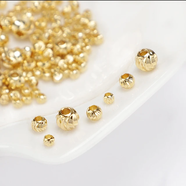 Gold Spacer Jewelry Making  Metal Round Spacers Beads Gold