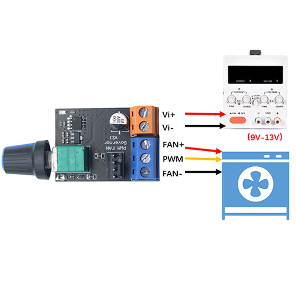 Server Fan 3Wire 4Wire Motor Stepless Governor PWM Motor Speed Controller DC 12V Speed Control Switch Drive Module