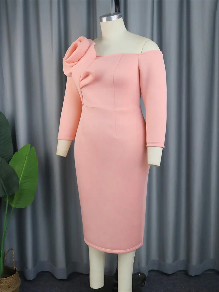 Wmstar Plus Size Women Dress Elegant Party High Waist Elagant Zipper Luxury Fashion Evening Dresses Wholesale Dropshipping 2025