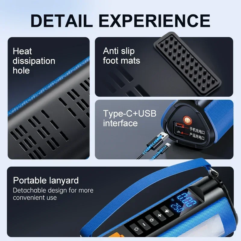 Car Jump Starter Emergency Device Automotive Battery Charger Portable Power Supply 10000mAh Power Bank Air Compressor For Tires
