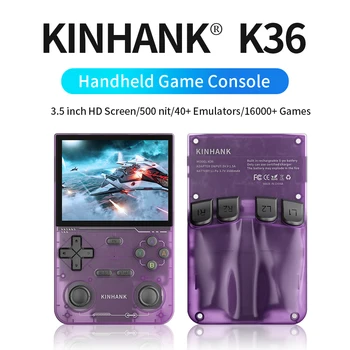 Open Source K36 Retro Handheld Video Game Console 16000 Games Emulator for PS1/PSP/DC/N64/SS 3.5 Inch IPS Screen Game Player