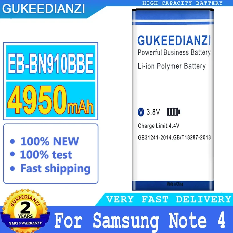 

GUKEEDIANZI Battery for Samsung Galaxy Note 4, N910, EB-BN910BBE, NFC, N910H, N910A, N910C, N910F, N910FQ, N910X, N910W, 4950mAh