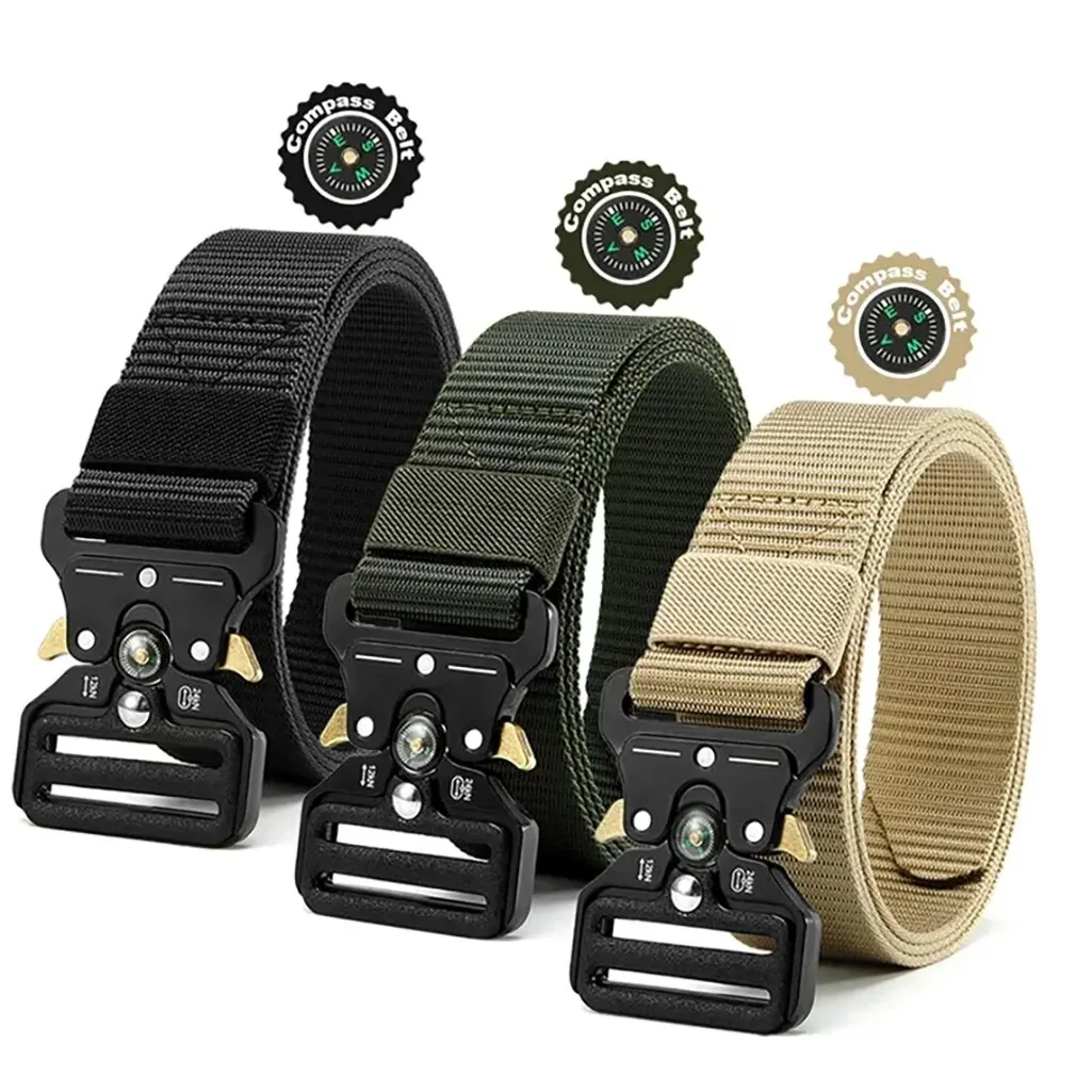 Men's Belt Outdoor Multi Function Compass Belt High Quality Canvas For Nylon Male Luxury Belts Women's SportsBelts Neutral Belts