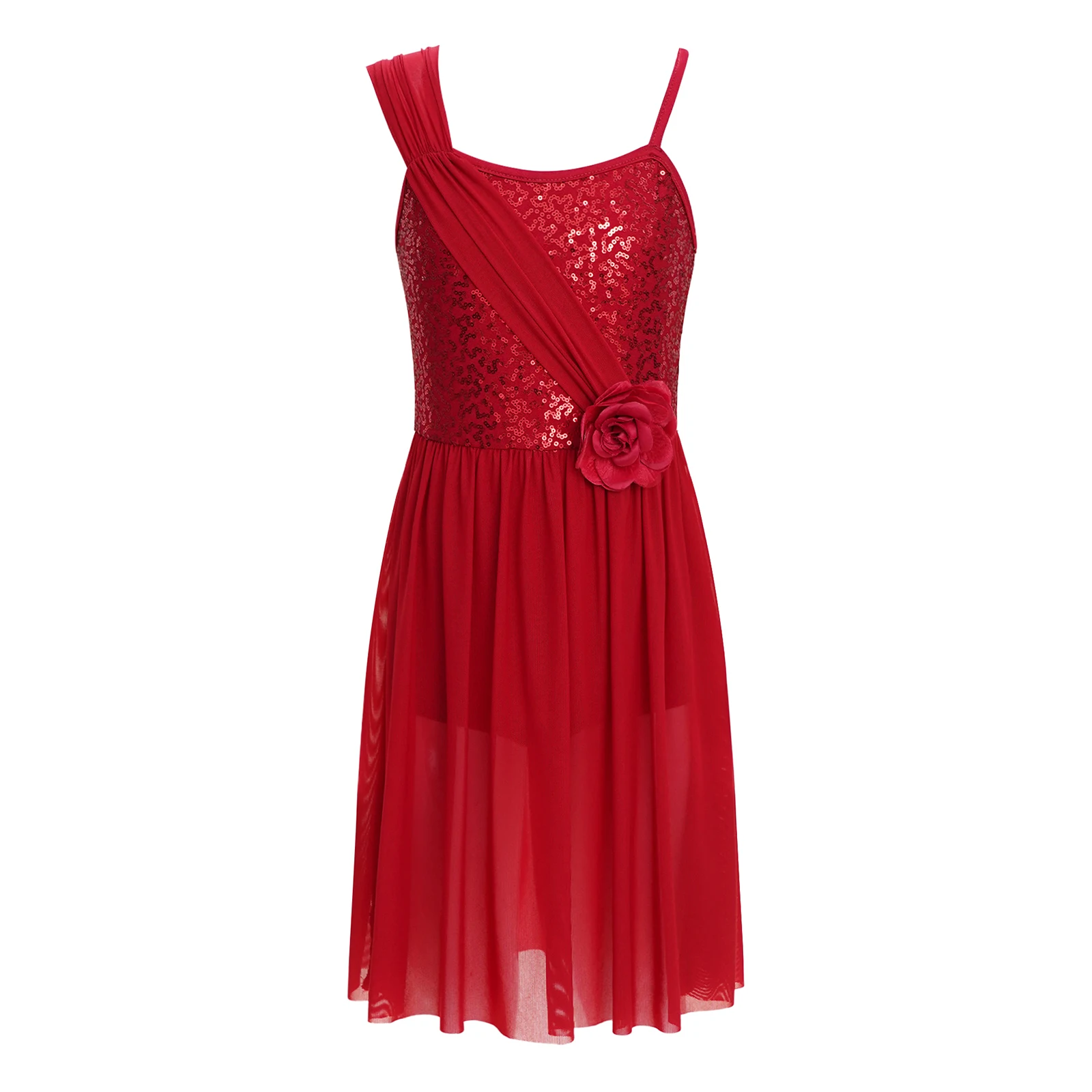 

Балетное платье без рукавов с блестками для девочек, гимнастическое тренировочное трико, платья-пачки из тюля с декоративными цветами, одежда для сценического танца, костюмы