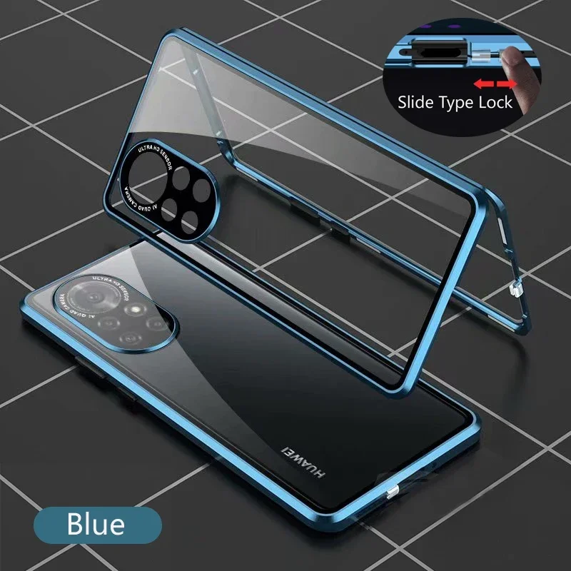 Enhanced Magnetic Metal Case with 360 Full Protection and Double-Sided Glass