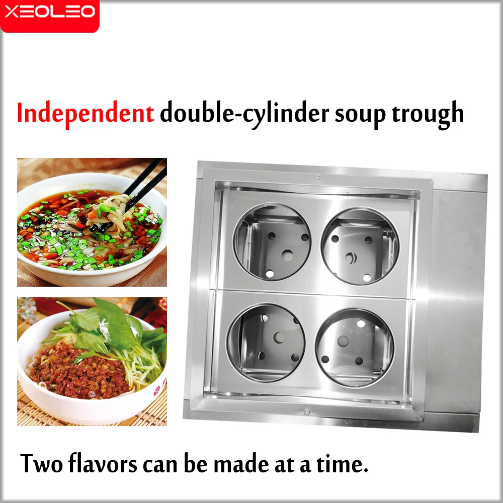 XEOLEO Electric Soup Pot Noodle Cooker Stainless Steel Commercial Kitchen Restaurant Equipment Pasta Stove Oden Food Processor 4