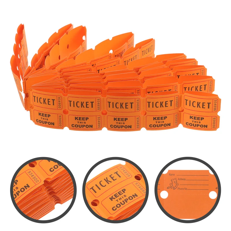 100 Stück Spielzeugwindel Lotterie Tickets Tombola Reise Karneval Dekorationen Zirkus 500 x 250 x 010 cm Papier – Detail 4