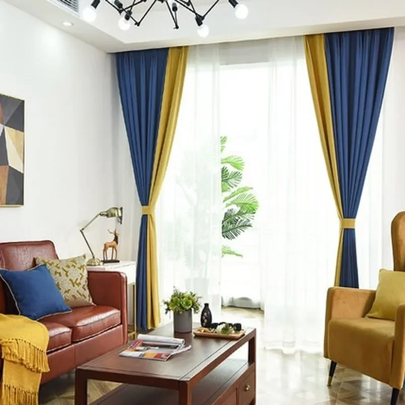 

Шторы блэкаут в скандинавском стиле, с разными цветами, для гостиной, спальни, современные фотошторы с высоким берцем, тюль, домашний декор на заказ