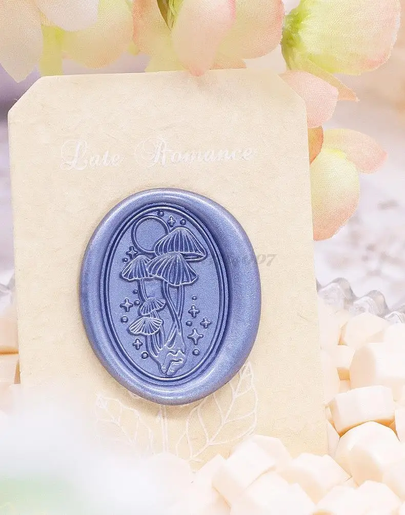 Sealing Wax Seal Stamp Oval Daisies Snowflake Bridge Plant Pattern Gift DIY Scrapbooking Supplies Handbook Brass Craft Stamps