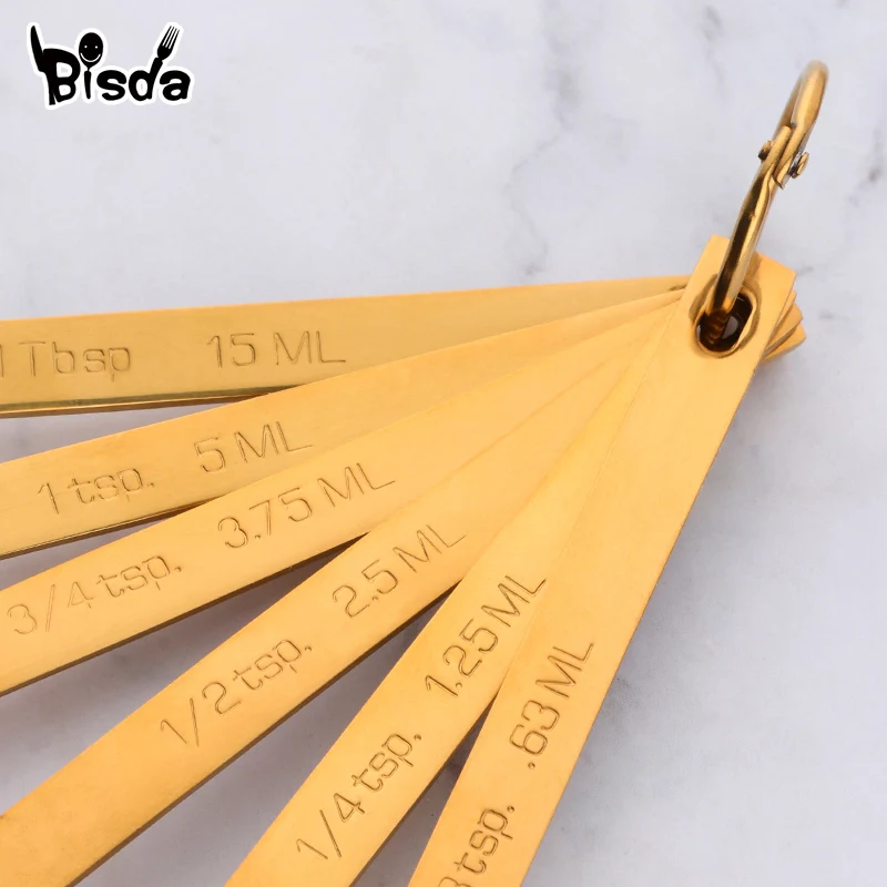 Kitchen Stainless Steel Measuring Spoons Teaspoon Coffee Sugar Scoop Cake Baking Flour Measuring Cups Kitchen Cooking Tools 6PCS