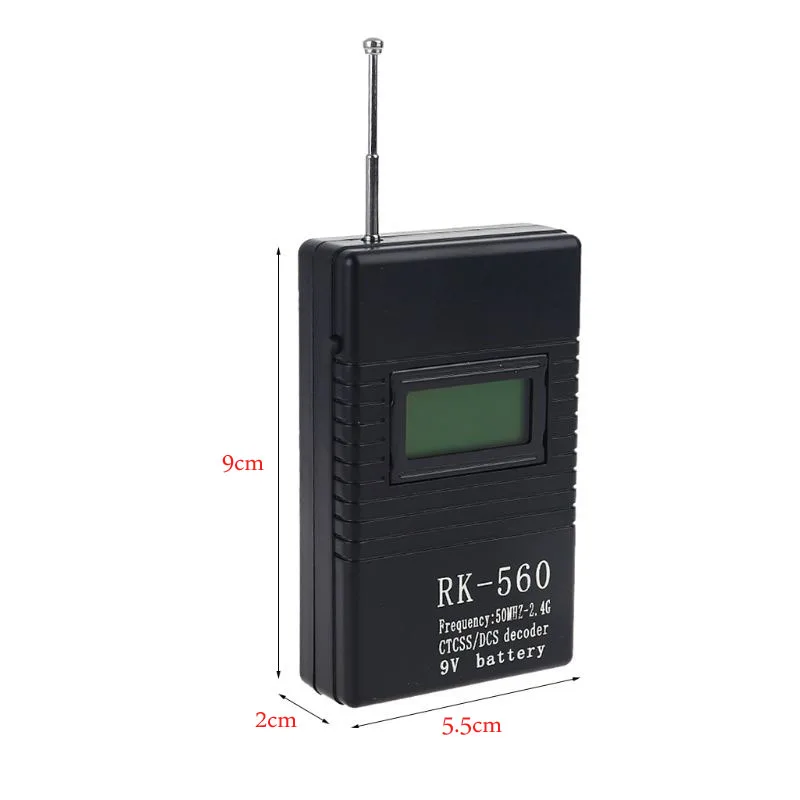 RK560 50MHz-2.4GHz Frequency Counter Meter Portable Handheld Radio Test Meter CTCSS/DCS Decoder for Two-Way Radio Walkie Talkie