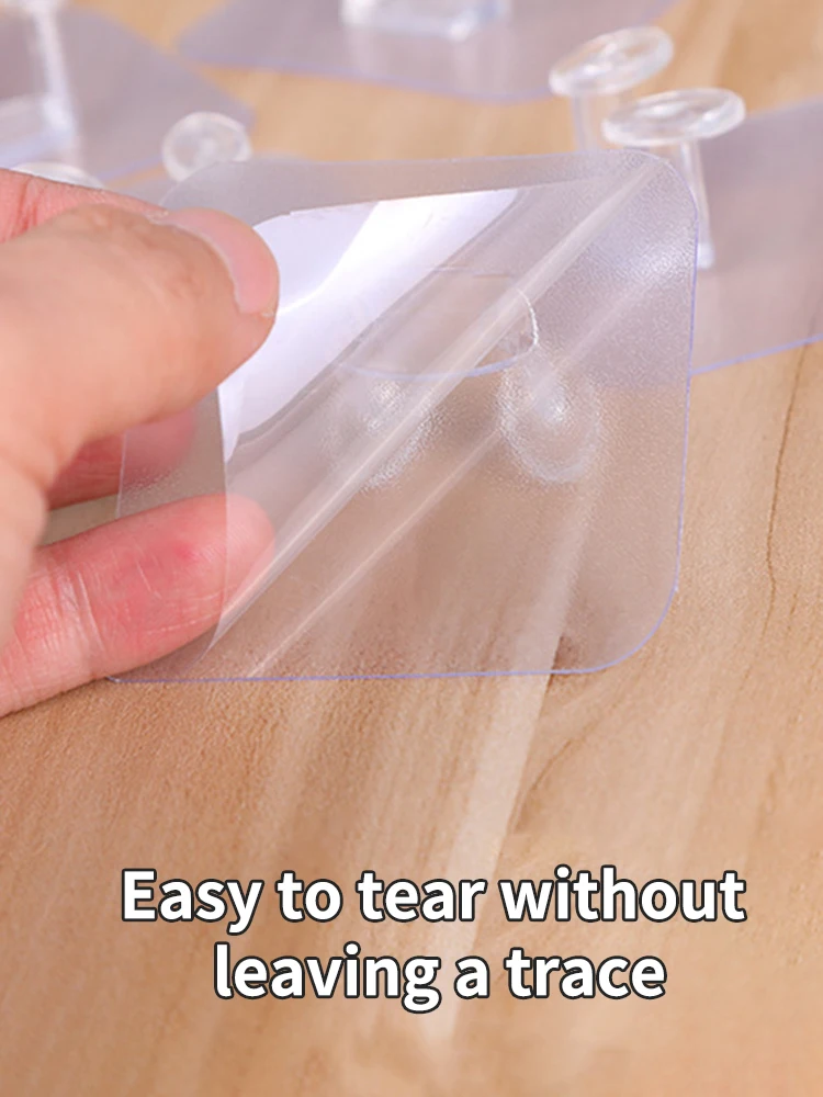 20/40pcs Haken Netz stecker Halterung ordentlich hängende Rack PVC Wand haken starke Haftung nahtlose transparente wasserdichte Küche Bad – Detail 6