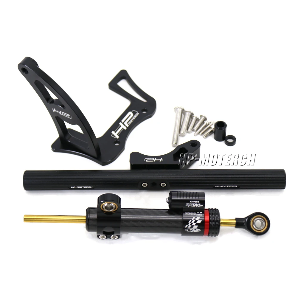 For electric scooter Dualtron Thunder II Thunder 2 new steering stabilizer Carbon fiber shock absorber kit and light stand steering damper for g booster scooter cnc motorcycle stabilizer steering damper 50mm clamp mounting bracket support kit