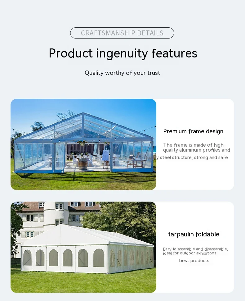 Production Event Ceremony Wedding Tent Auminum Alloy Sunshade Wedding Tent Large Exhibition Storage Tent Customization