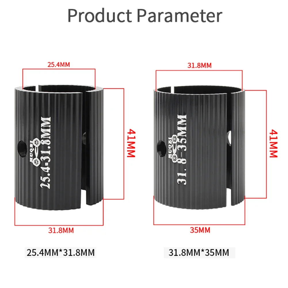 Bicycle Handlebar Shim Adapter Aluminum Bike Handlebar Stem Spacer Conversion 25.4-31.8mm/31.8-35mm Bike Bar Bore Adjuster Adapt