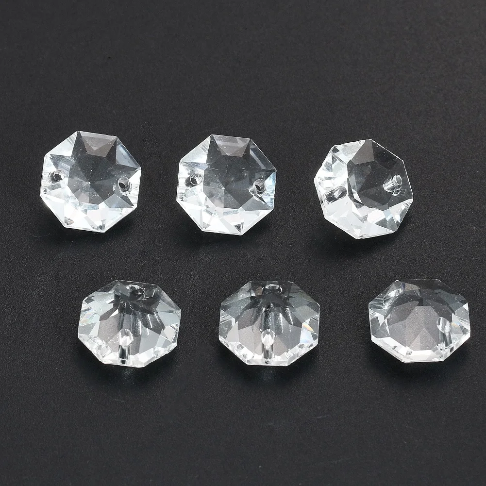 10pcs bell shape 8 6x7 4mm clear ab moon light faceted crystal glass loose beads for jewelry making diy crafts findings 20psc Clear Crystal Octagonal Beads 2 Holes Glass Faceted Prism Light Fixture Part Chandelier Hanging Bead Curtain Making Pillar