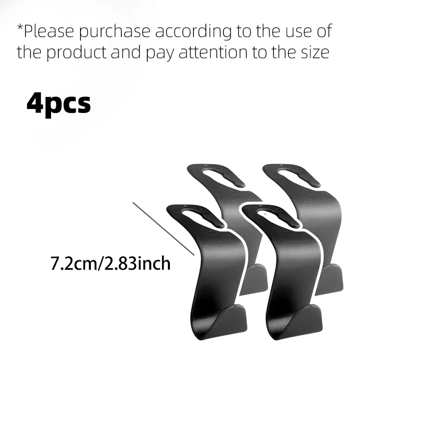 4Pcs Car Headrest Hooks Hanger for Bags Seat Back Organizer Holder Clips Auto Fastener Hooks Car Storage Interior Accessories car seat headrest hook,car storage hook