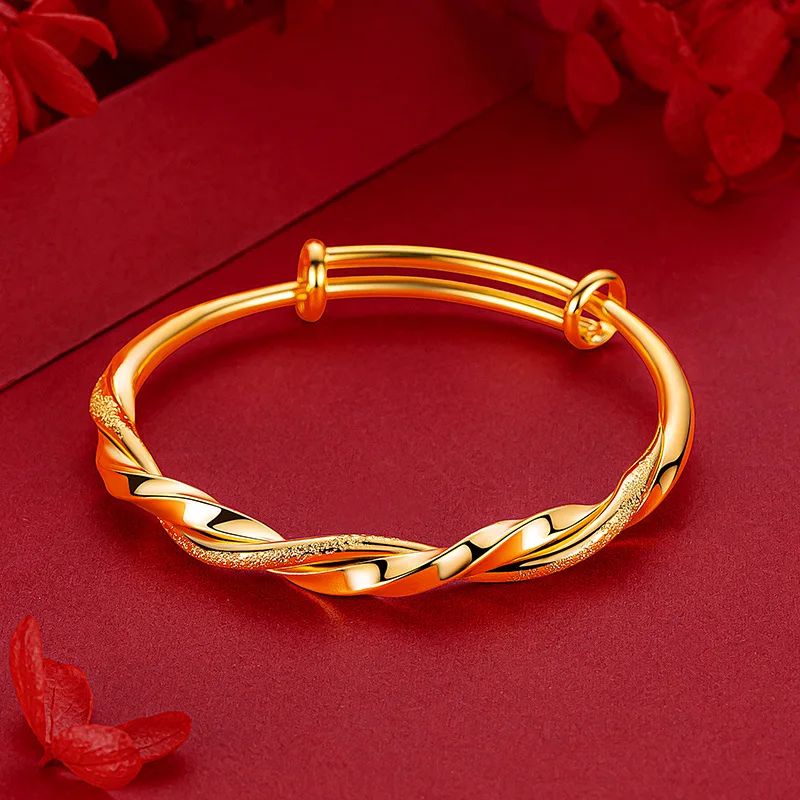 Women's Hand Bracelets Stainless Steel Twisted Cuff Bangles Adjustable Wristband Wedding Jewelry Accessories