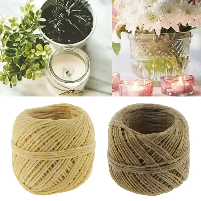 1 Roll ​Beeswax Wick Organic Hemps Wick 33 FT Well Coated Natural Beeswax For DIY Candle Stick Making Votives Tea Lights New 2