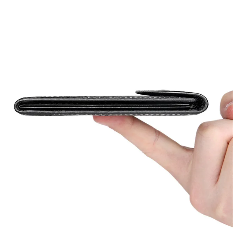Black Driver's License Leather Case with Buckle Genuine Slim Wallet Bank Credit Card Cover Multi Slot Mini Purse for Man leather wallet wallet card holder card holder credit card holder card wallet