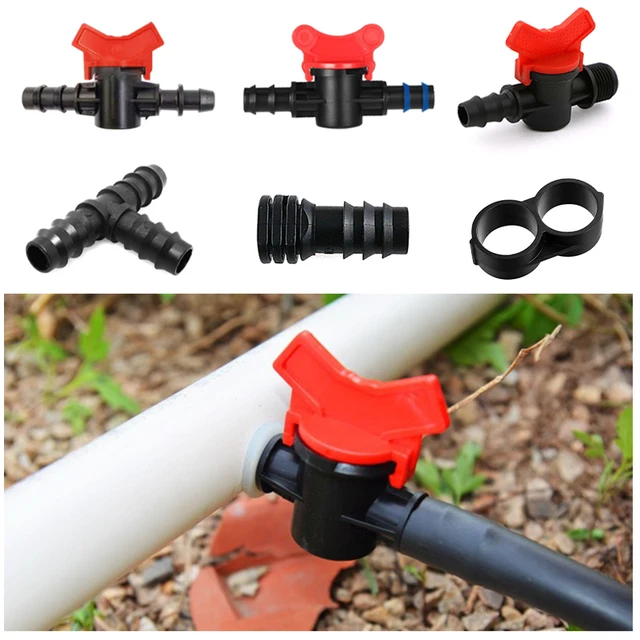 1Db 16 Mm-Es Öntözési Csepegtető Szalag Csatlakozó Több Alakú Vízcsövek Tartozékos Könyök Egyenes Kimeneti Kerti Tömlőszerelvények