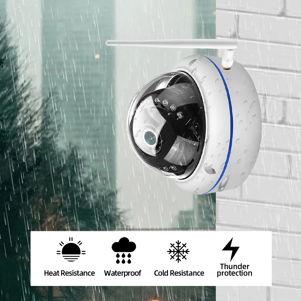Outdoor Street IP66 Tuya Smart Home IP Camera WIFI Audio Record Waterproof 5MP Wireless CCTV Dome Camera Smart Life APP P2P 4