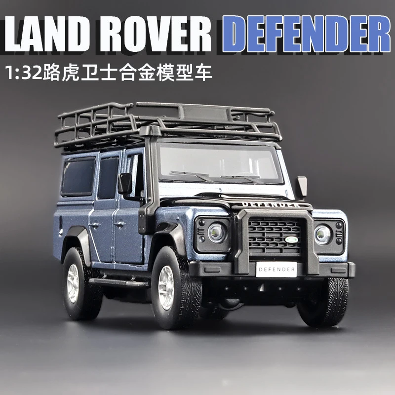 

Simulation 1/32 Land Rover Defender Alloy Car Model Sound And Light Pull Back Off-road Vehicle Boys Toys Cars